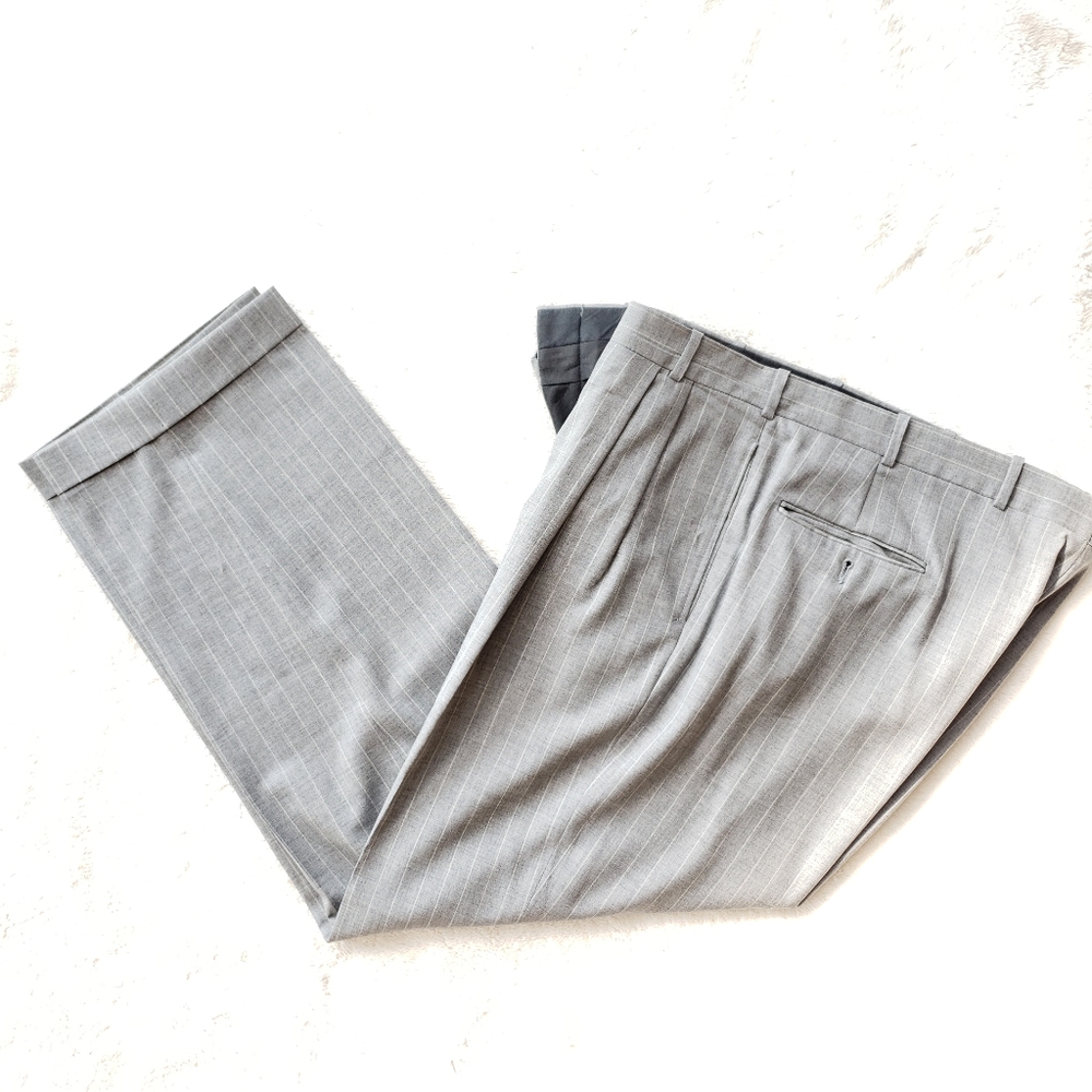 Gray Wool Pinstripe Summer Suit - Picture 7 of 11